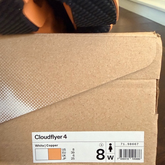 On Running Cloudflyer 4 White | Copper Athletic Shoes Size W8 (New with Box) - Picture 7 of 8